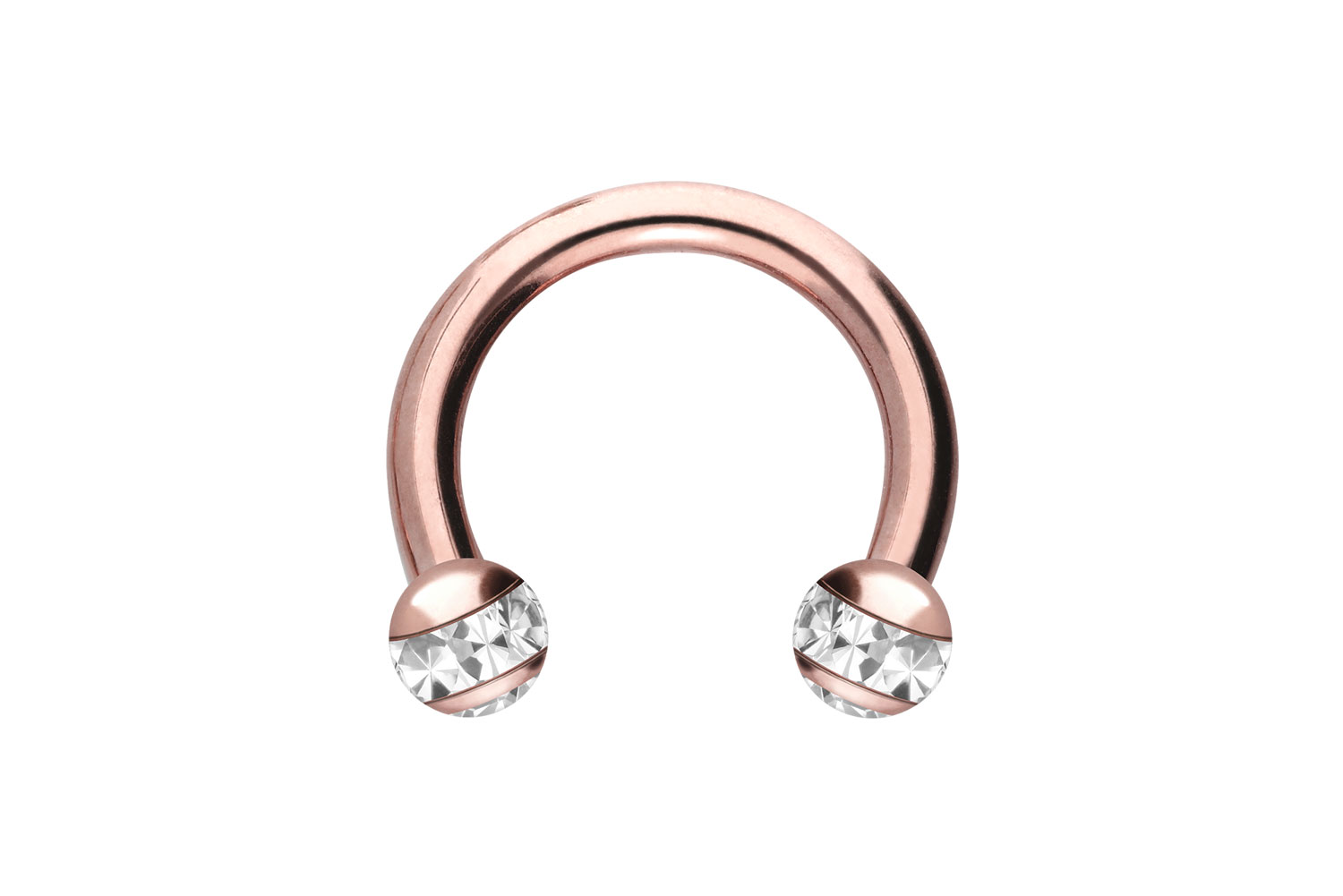 Chirurgenstahl Hufeisenring Piercing EPOXY-RING-KUGELN + KRISTALLE